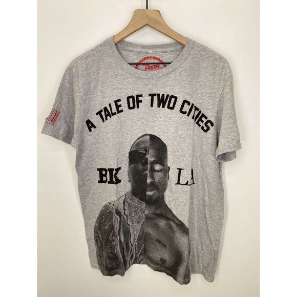 Served Fresh Crew Neck Short Sleeve Tee Shirt Gray - Picture 1 of 5